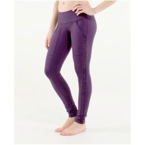 LULULEMON Practice Daily Pant Ruffle Tights PURPLE